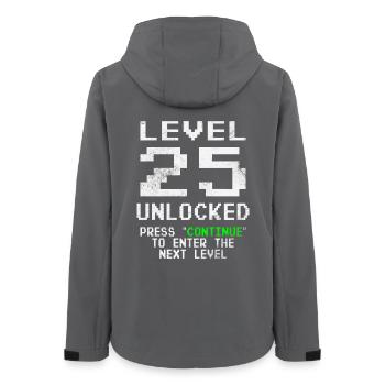 Level 25 Unlocked Shirt 25. Geburtstag Shirt - Frauen Recycelte Softshelljacke von Stanley/Stella - Anthrazit - Hinten - AI Model Female 172 light (172cm)