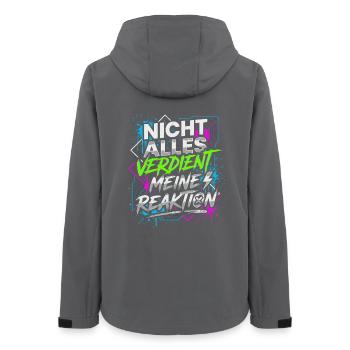 Nicht alles verdient meine Reaktion - Frauen Recycelte Softshelljacke von Stanley/Stella - Anthrazit - Hinten - AI Model Female 172 light (172cm)