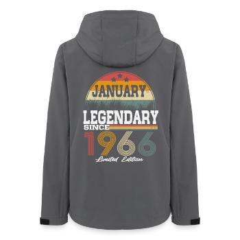 Legends-were-born-in-January-1966 - Women’s Recycled Softshell Jacket by Stanley/Stella - anthracite - Back - AI Model Female 172 light (172cm)
