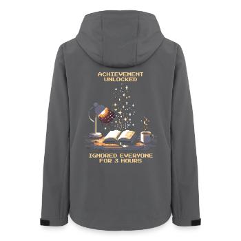 Achievement Unlocked | Reading Books Nerd - Women’s Recycled Softshell Jacket by Stanley/Stella - anthracite - Back - AI Model Female 172 light (172cm)
