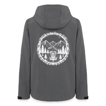 Disc Golf Scène Montagne Basket Volant - Veste softshell femme recyclée Stanley/Stella - charbon - Dos - AI Model Female 172 light (172cm)