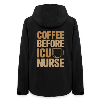 Infirmière en soins intensifs Café Infirmière diplômée Amoureuse du café - Veste softshell femme recyclée Stanley/Stella - noir - Dos - AI Model Female 172 light (172cm)