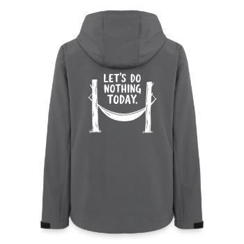 Let's do nothing today Hammock Relaxation - Women’s Recycled Softshell Jacket by Stanley/Stella - anthracite - Back - AI Model Female 172 light (172cm)