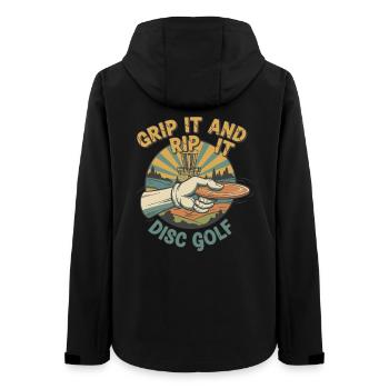 Grip It And Rip It Disc Golf Flying Disc - Women’s Recycled Softshell Jacket by Stanley/Stella - black - Back - AI Model Female 172 light (172cm)