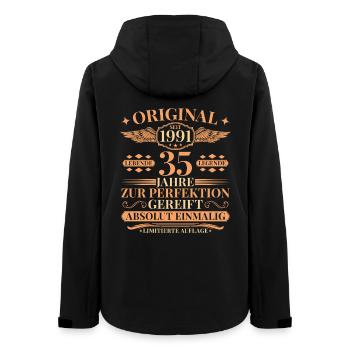 35. Geburtstag Lebende Legende seit 1991 - Frauen Recycelte Softshelljacke von Stanley/Stella - Schwarz - Hinten - AI Model Female 172 light (172cm)