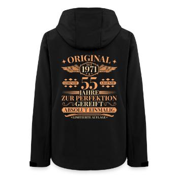 55. Geburtstag Lebende Legende seit 1971 - Frauen Recycelte Softshelljacke von Stanley/Stella - Schwarz - Hinten - AI Model Female 172 light (172cm)