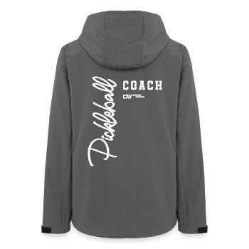 Pickleball Coach Classic Court für Ausbilder - Frauen Recycelte Softshelljacke von Stanley/Stella - Anthrazit - Hinten - AI Model Female 172 light (172cm)