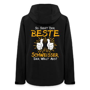 Schweisser Geschenkidee - Frauen Recycelte Softshelljacke von Stanley/Stella - Schwarz - Hinten - AI Model Female 172 light (172cm)