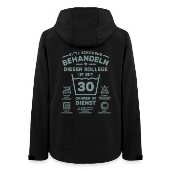 30 ans de service - Traitez avec douceur - collègue - Veste softshell femme recyclée Stanley/Stella - noir - Dos - AI Model Female 172 light (172cm)