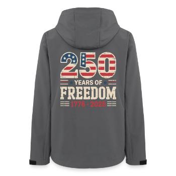 250 Jahre USA Freiheit Unabhängigkeit Design - Frauen Recycelte Softshelljacke von Stanley/Stella - Anthrazit - Hinten - AI Model Female 172 light (172cm)