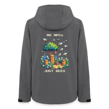 Pas de PNJ, seulement des abeilles | Apiculture & Miel - Veste softshell femme recyclée Stanley/Stella - charbon - Dos - AI Model Female 172 light (172cm)