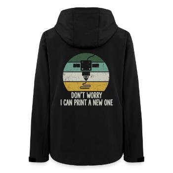 Don't Worry I Can Print A New One – 3D Printing - Women’s Recycled Softshell Jacket by Stanley/Stella - black - Back - AI Model Female 172 light (172cm)