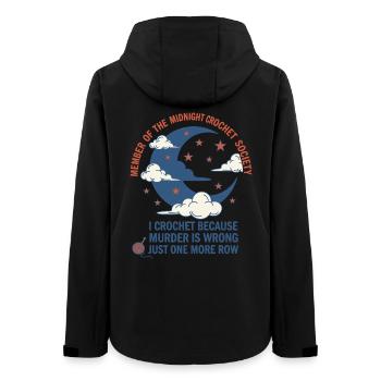 Midnight Crochet Society I Crochet Because Murder - Frauen Recycelte Softshelljacke von Stanley/Stella - Schwarz - Hinten - AI Model Female 172 light (172cm)