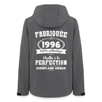 Hergestellt 1996 – Perfekt gereift - Frauen Recycelte Softshelljacke von Stanley/Stella - Anthrazit - Hinten - AI Model Female 172 light (172cm)