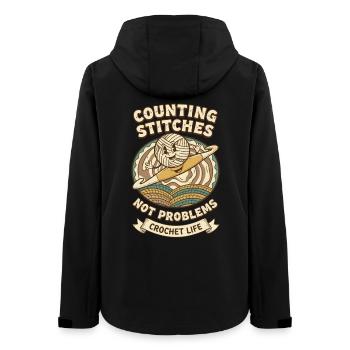 Compter les mailles, pas les problèmes, la vie au crochet drôle - Veste softshell femme recyclée Stanley/Stella - noir - Dos - AI Model Female 172 light (172cm)