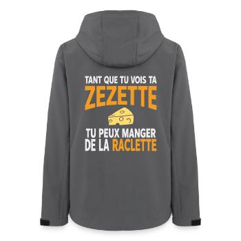 Raclette humor as long as you see your zezette - Women’s Recycled Softshell Jacket by Stanley/Stella - anthracite - Back - AI Model Female 172 light (172cm)