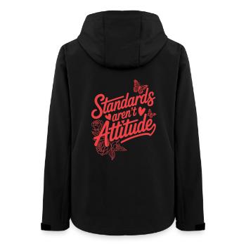 Frauentag Feminismus Standards Aren't Attitude - Frauen Recycelte Softshelljacke von Stanley/Stella - Schwarz - Hinten - AI Model Female 172 light (172cm)