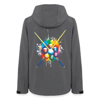 Billiards - Colorful Billiards Balls Illustration - Women’s Recycled Softshell Jacket by Stanley/Stella - anthracite - Back - AI Model Female 172 light (172cm)