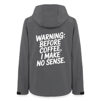Vor dem Kaffee mache ich keinen Sinn Humor - Frauen Recycelte Softshelljacke von Stanley/Stella - Anthrazit - Hinten - AI Model Female 172 light (172cm)