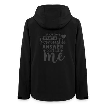 If you dont want a sarcastic answer dont ask me - Frauen Recycelte Softshelljacke von Stanley/Stella - Schwarz - Hinten - AI Model Female 172 light (172cm)