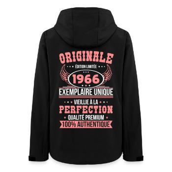 1966 – Einzigartiges Beispiel – Premiumqualität - Frauen Recycelte Softshelljacke von Stanley/Stella - Schwarz - Hinten - AI Model Female 172 light (172cm)