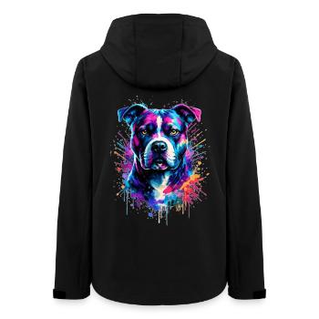 American Staffordshire Terrier - Frauen Recycelte Softshelljacke von Stanley/Stella - Schwarz - Hinten - AI Model Female 172 light (172cm)