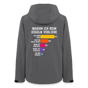 Why I lose at bowling Skittles - Women’s Recycled Softshell Jacket by Stanley/Stella - anthracite - Back - AI Model Female 172 light (172cm)