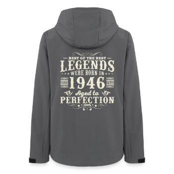 1946 Vintage Retro Birthday Gift - Women’s Recycled Softshell Jacket by Stanley/Stella - anthracite - Back - AI Model Female 172 light (172cm)