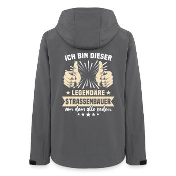 Road builder sayings - Women’s Recycled Softshell Jacket by Stanley/Stella - anthracite - Back - AI Model Female 172 light (172cm)