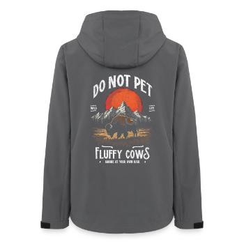 Les bisons vintage ne caressent pas les vaches duveteuses Bizons drôles - Veste softshell femme recyclée Stanley/Stella - charbon - Dos - AI Model Female 172 light (172cm)