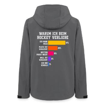 Why I lose at hockey Hockey - Women’s Recycled Softshell Jacket by Stanley/Stella - anthracite - Back - AI Model Female 172 light (172cm)
