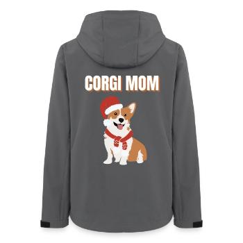 Corgi Mom Christmas Doggy - Women’s Recycled Softshell Jacket by Stanley/Stella - anthracite - Back - AI Model Female 172 light (172cm)