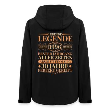 Year of manufacture Born in 1996 Unique 30th birthday - Women’s Recycled Softshell Jacket by Stanley/Stella - black - Back - AI Model Female 172 light (172cm)