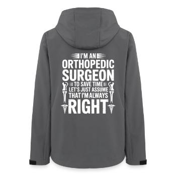 Orthopäde Spruch Immer Recht - Frauen Recycelte Softshelljacke von Stanley/Stella - Anthrazit - Hinten - AI Model Female 172 light (172cm)