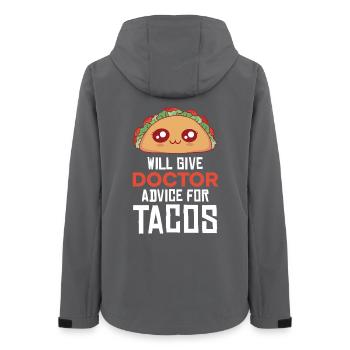 Taco Arzt: Ratschläge mit Würze - Frauen Recycelte Softshelljacke von Stanley/Stella - Anthrazit - Hinten - AI Model Female 172 light (172cm)