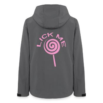 Lick Me Pink Lollipop | Cute Candy Love Design - Women’s Recycled Softshell Jacket by Stanley/Stella - anthracite - Back - AI Model Female 172 light (172cm)