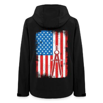 USA Patriotic Architect - Women’s Recycled Softshell Jacket by Stanley/Stella - black - Back - AI Model Female 172 light (172cm)
