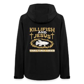 Toothcarp Killfish Toothed carp - Women’s Recycled Softshell Jacket by Stanley/Stella - black - Back - AI Model Female 172 light (172cm)