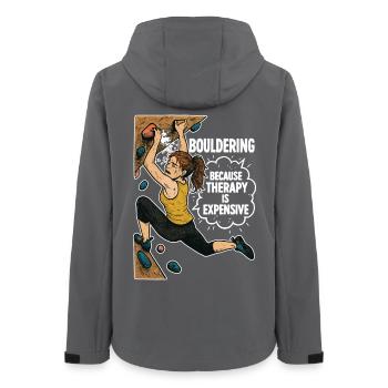 Bloc au lieu de thérapie – Chemise drôle d’escalade - Veste softshell femme recyclée Stanley/Stella - charbon - Dos - AI Model Female 172 light (172cm)