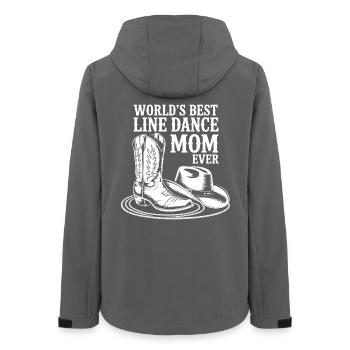 LineDance Mama mit Cowboystiefeln - Frauen Recycelte Softshelljacke von Stanley/Stella - Anthrazit - Hinten - AI Model Female 172 light (172cm)