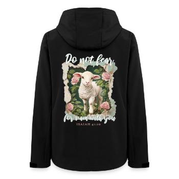 Lamm Christlich Bibelvers - Frauen Recycelte Softshelljacke von Stanley/Stella - Schwarz - Hinten - AI Model Female 172 light (172cm)