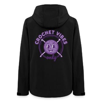 Vibrons au crochet : seulement des vibrons drôles pour amateurs de crochet - Veste softshell femme recyclée Stanley/Stella - noir - Dos - AI Model Female 172 light (172cm)