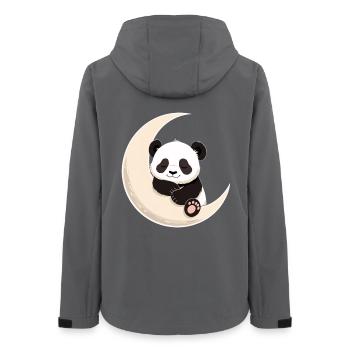 Panda Moon Cuddles - Women’s Recycled Softshell Jacket by Stanley/Stella - anthracite - Back - AI Model Female 172 light (172cm)