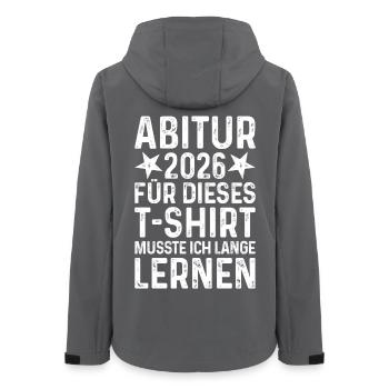 Abitur 2026 T-Shirt Funny Saying Long Learning Abi - Women’s Recycled Softshell Jacket by Stanley/Stella - anthracite - Back - AI Model Female 172 light (172cm)