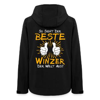 Winzer Geschenkidee - Frauen Recycelte Softshelljacke von Stanley/Stella - Schwarz - Hinten - AI Model Female 172 light (172cm)