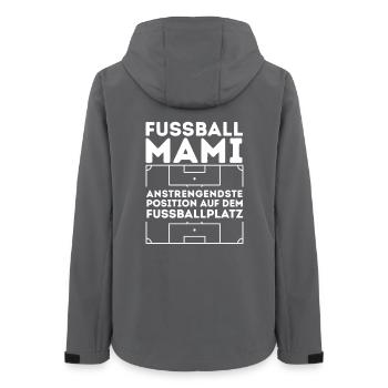 Maman du football Position la plus exigeante sur le terrain - Veste softshell femme recyclée Stanley/Stella - charbon - Dos - AI Model Female 172 light (172cm)