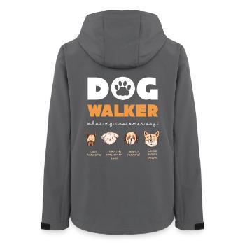 Hundewalker Zitate Kollektion - Frauen Recycelte Softshelljacke von Stanley/Stella - Anthrazit - Hinten - AI Model Female 172 light (172cm)