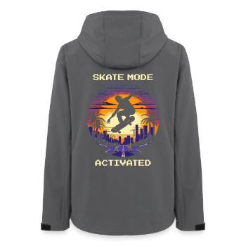 Skate Mode Enabled | Skateboarding - Women’s Recycled Softshell Jacket by Stanley/Stella - anthracite - Back - AI Model Female 172 light (172cm)