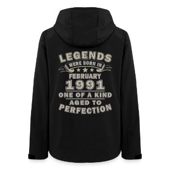 Februar 1991 Geburtstagsgeschenk - Frauen Recycelte Softshelljacke von Stanley/Stella - Schwarz - Hinten - AI Model Female 172 light (172cm)