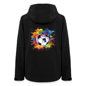 Ballon de football aquarelle - Veste softshell femme recyclée Stanley/Stella - noir - Dos - AI Model Female 172 light (172cm)